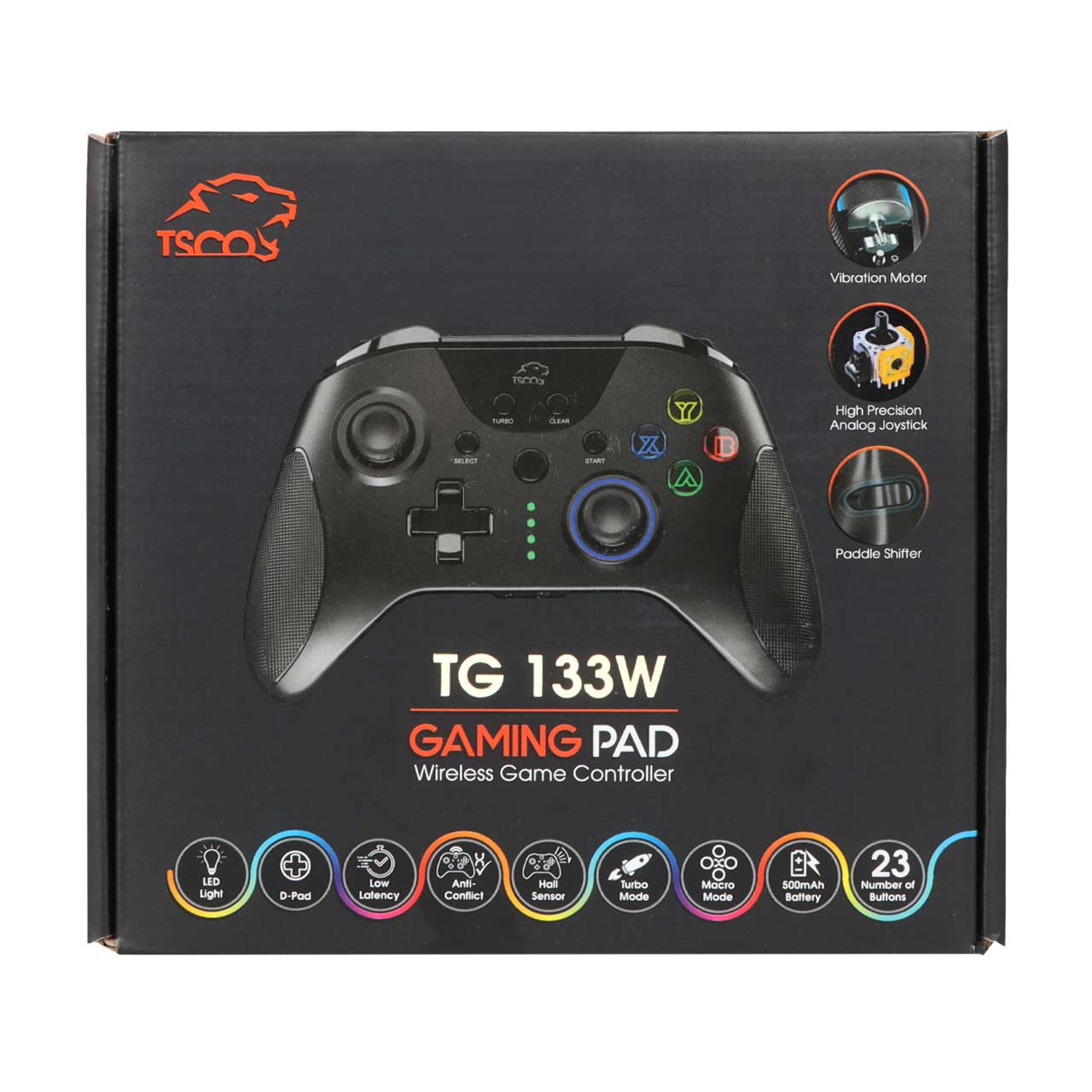 دسته بازی بی سیم TSCO مدل TG 133W - مشکی